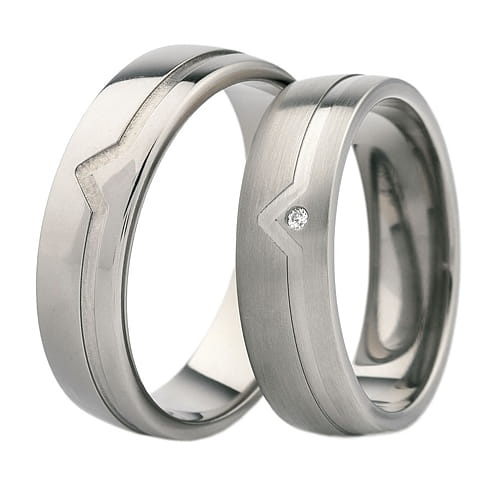 Obrączki z tytanu z diamentem 0-01ct