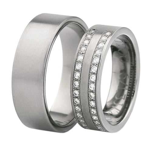 Obrączki z tytanu z cyrkoniami Swarovski