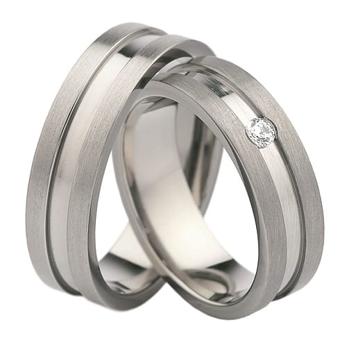 Obrączki z tytanu z diamentem 0-13ct