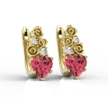 02024-KL001-2-Kolczyki z żółtego złota 14k z czerwonymi topazami i cyrkoniami.webp