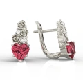 02024-KL001-4-Kolczyki z białego złota 14k z czerwonymi topazami i cyrkoniami.webp