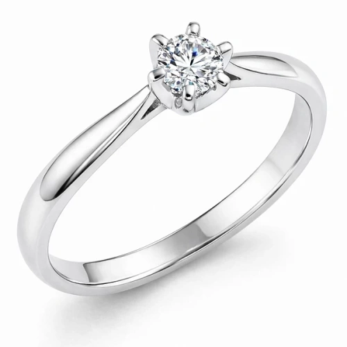 Ring van 14K witgoud met diamant 0-22ct F-VS