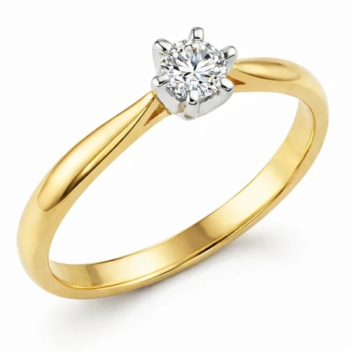 Ring van 14K geel en witgoud met saffier 0-22ct