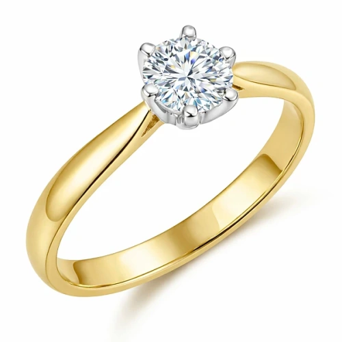 Ring van 14K geel en witgoud met diamant 0-50ct G-Si1