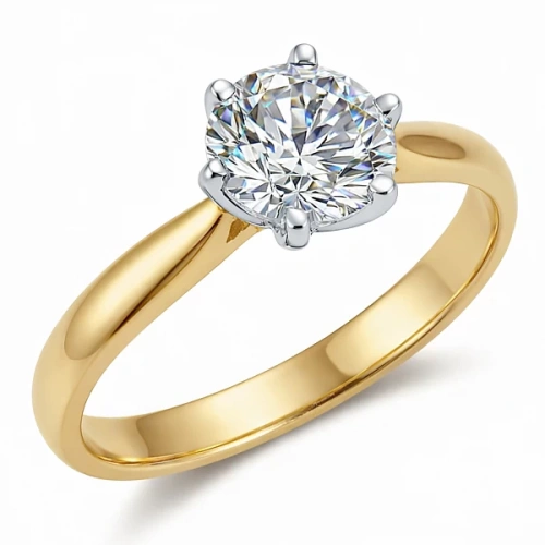 Ring aus 14K Gelb und Weißgold mit Diamant 1ct G-Si1