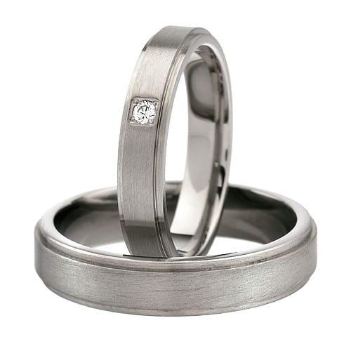 Obrączki z tytanu z diamentem 0-03ct