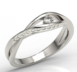 Pierścionek z 14k złota z 21 diamentami 0-16ct