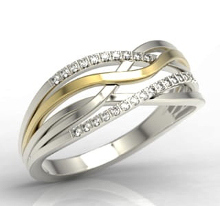 Pierścionek z 14k złota z 26 diamentami 0,10ct