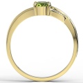 Pierścionek z 14k żółtego złota z oliwinem 1ct i 2 diamentami 0,08ct
