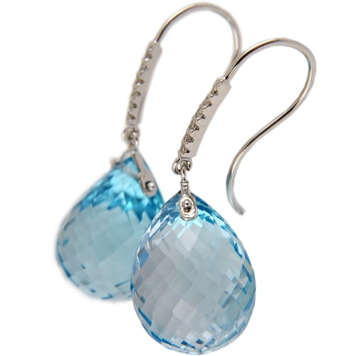 Kolczyki złote z topazami i diamentami marki Górecki